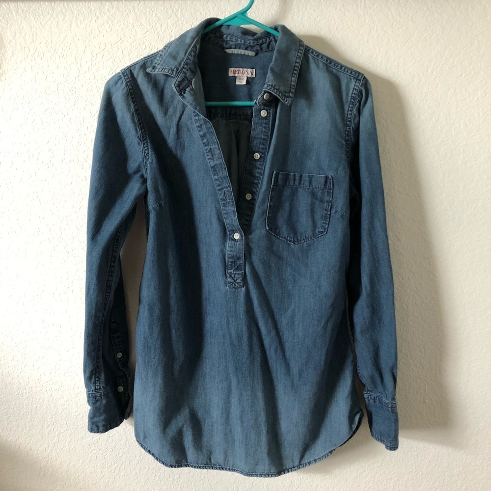 Chambray long sleeve top